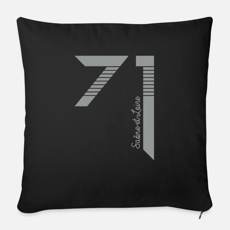 Bourgogne Saône et Loire 71 - Housse de coussin décorative 45 x 45 cm - noir