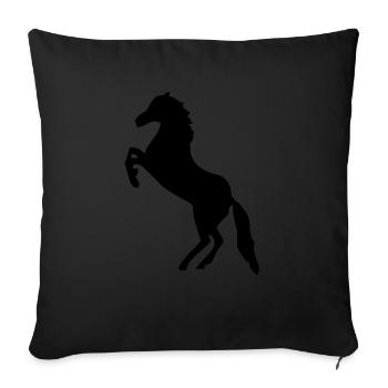 Pferd - Pferde - Sofakissenbezug 45 x 45 cm - Schwarz - Vorne