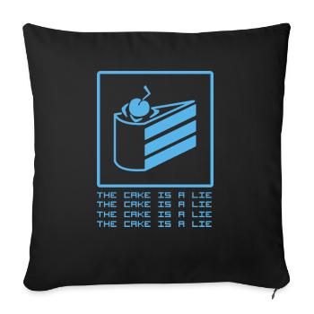 Le gâteau est un mensonge - Housse de coussin décorative 45 x 45 cm - noir - Devant