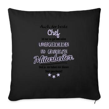 bester Chef grandiose Mitarbeiter - Sofakissenbezug 45 x 45 cm - Schwarz - Vorne