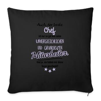 bester Chef grandiose Mitarbeiter - Sofakissenbezug 45 x 45 cm - Schwarz - Vorne