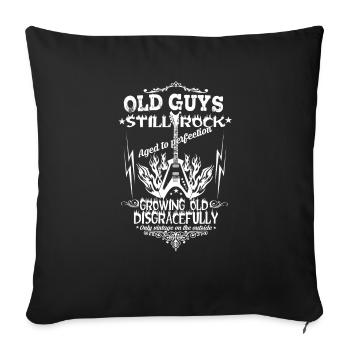Elder electric guitar Old guys still ROCK - Sofa pillowcase 17,3'' x 17,3'' (45 x 45 cm) - black - Front