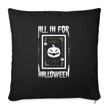 All in for Halloween - Card Players - Sofa pillowcase 17,3'' x 17,3'' (45 x 45 cm) - black - Front