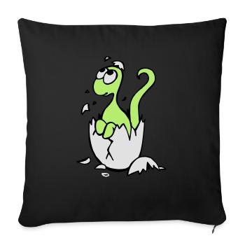 Bébé Dinosaure - Housse de coussin décorative 45 x 45 cm - noir - Devant
