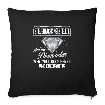STEUERFACHANGESTELLTE -DM - Sofakissenbezug 45 x 45 cm - Schwarz - Vorne