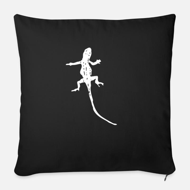 Reptilien Gekko Eidechse Haustier Geschenk - Sofakissenbezug 45 x 45 cm - Schwarz