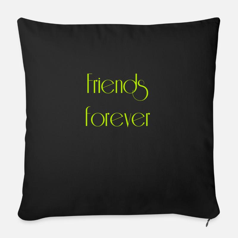 Amis pour toujours - Housse de coussin décorative 45 x 45 cm - noir