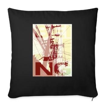beijing city shirt - Sofa pillowcase 17,3'' x 17,3'' (45 x 45 cm) - black - Front