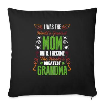 J'étais la plus grande maman du monde - Housse de coussin décorative 45 x 45 cm - noir - Devant