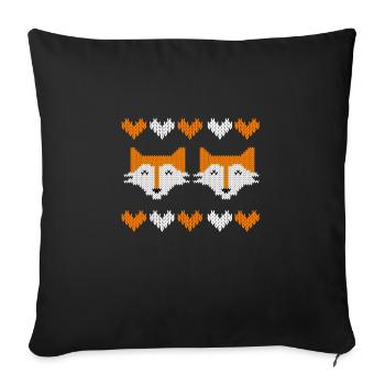Merry Cfhristmas fox t shirts - Sofa pillowcase 17,3'' x 17,3'' (45 x 45 cm) - black - Front