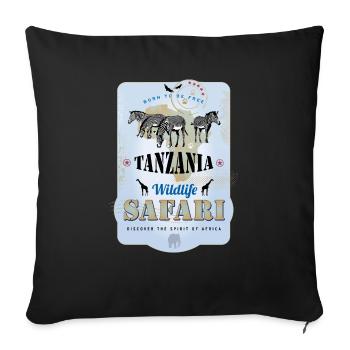 Zebras Wildlife Safari Tansania Afrika Abenteuer - Sofakissenbezug 45 x 45 cm - Schwarz - Vorne