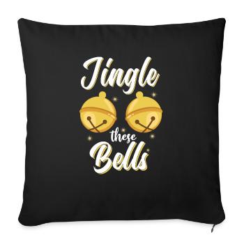 Jingle These Bells - Sofa pillowcase 17,3'' x 17,3'' (45 x 45 cm) - black - Front