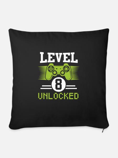 8. Geburtstag 8 Jahre alt Controller Gamer Zocken - Sofakissenbezug 45 x 45 cm - Schwarz