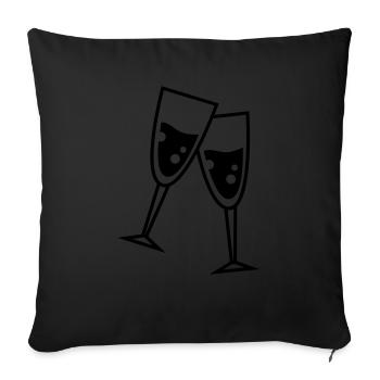 glas sekt - Sofakissenbezug 45 x 45 cm - Schwarz - Vorne