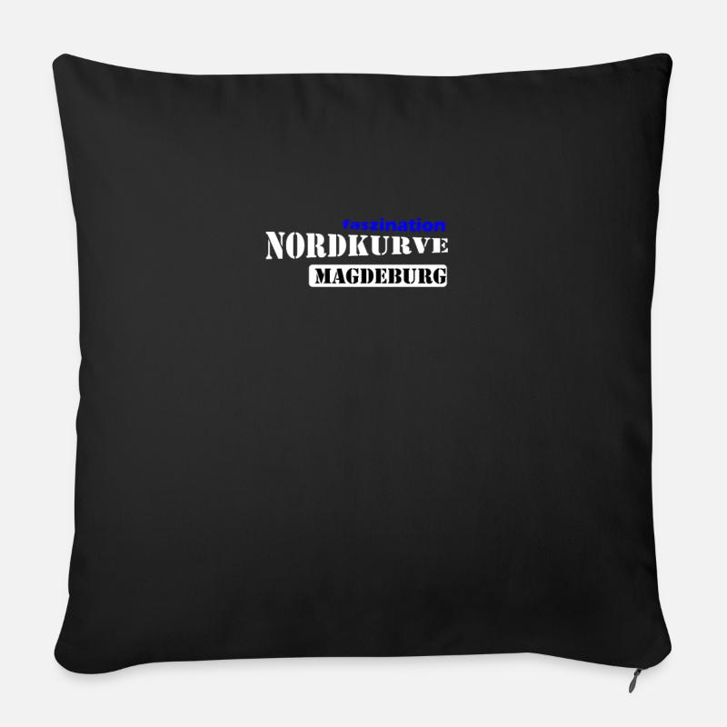 Courbe nord Magdeburg - Housse de coussin décorative 45 x 45 cm - noir