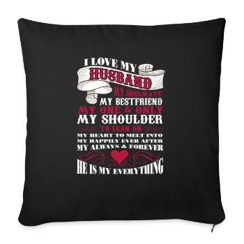 i love my husband - Sofa pillowcase 17,3'' x 17,3'' (45 x 45 cm) - black - Front