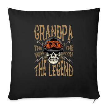 Grandpa The Man The Myth The Legend - Sofa pillowcase 17,3'' x 17,3'' (45 x 45 cm) - black - Front