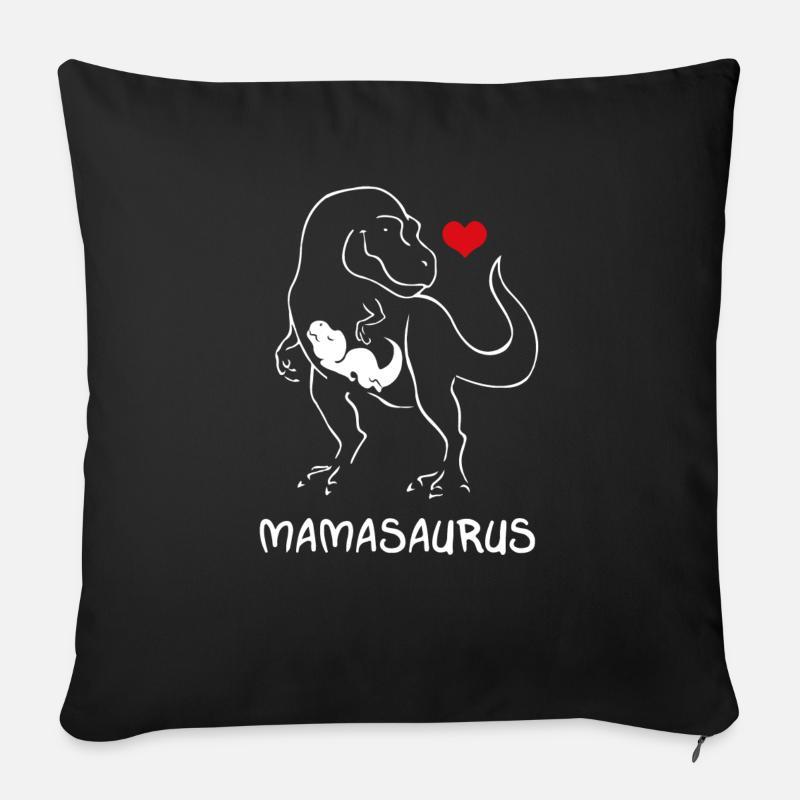 Mamasaurus - Housse de coussin décorative 45 x 45 cm - noir