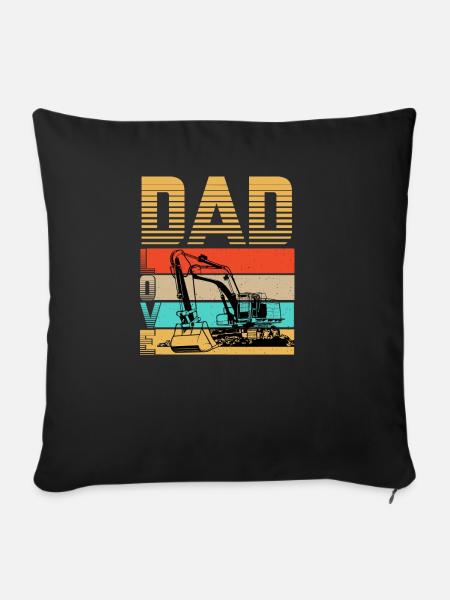 Bagger Papa Liebe - Sofakissenbezug 45 x 45 cm - Schwarz