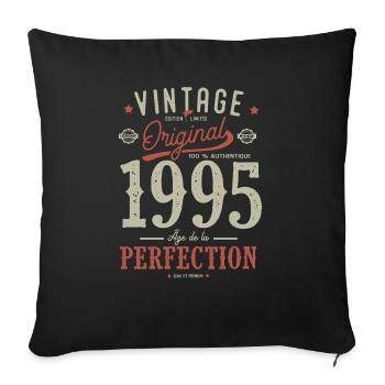 Age of Perfection 1995, Anniversary 1995 - Sofa pillowcase 17,3'' x 17,3'' (45 x 45 cm) - black - Front