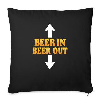 Bière en bière - Housse de coussin décorative 45 x 45 cm - noir - Devant