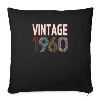 Millésime 1960 - Housse de coussin décorative 45 x 45 cm - noir - Devant