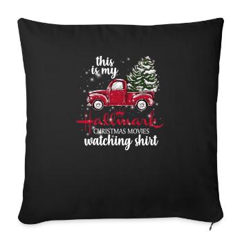 This Is My Christmas Movies Watching - Sofa pillowcase 17,3'' x 17,3'' (45 x 45 cm) - black - Front