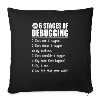 Déboguer 6 étapes de débogage - Housse de coussin décorative 45 x 45 cm - noir - Devant
