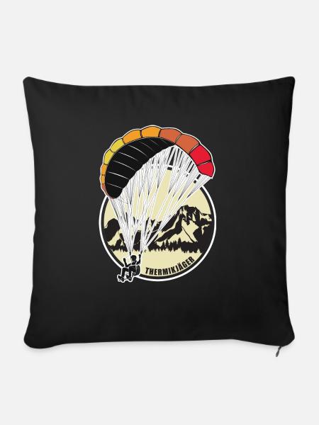 Paragliding Geschenk - Sofakissenbezug 45 x 45 cm - Schwarz