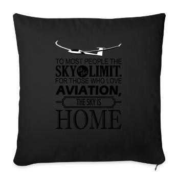 Glider Gliding Glider Glider Pilot Pilot - Sofa pillowcase 17,3'' x 17,3'' (45 x 45 cm) - black - Front