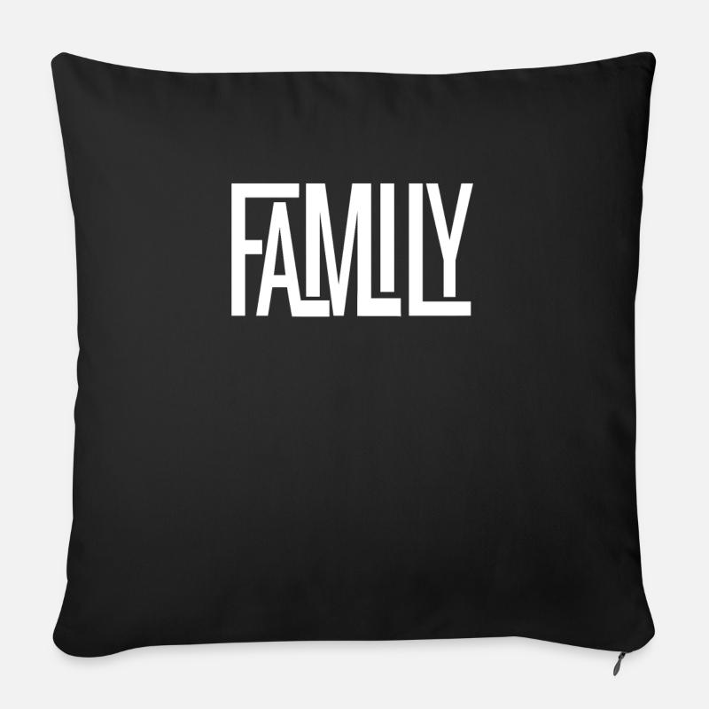 Familie - Sofakissenbezug 45 x 45 cm - Schwarz