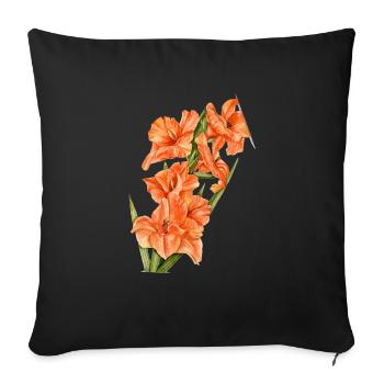 Blumen - Sofakissenbezug 45 x 45 cm - Schwarz - Vorne