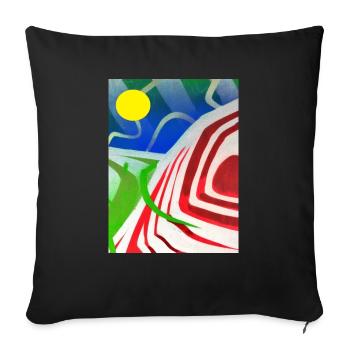 graffiti landscape sunny - Sofa pillowcase 17,3'' x 17,3'' (45 x 45 cm) - black - Front