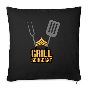 Barbecue Party Grill Sergent Barbecue - Housse de coussin décorative 45 x 45 cm - noir - Devant