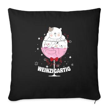 Weinzigartig - Sofakissenbezug 45 x 45 cm - Schwarz - Vorne
