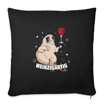 Weinzigartig - Sofakissenbezug 45 x 45 cm - Schwarz - Vorne