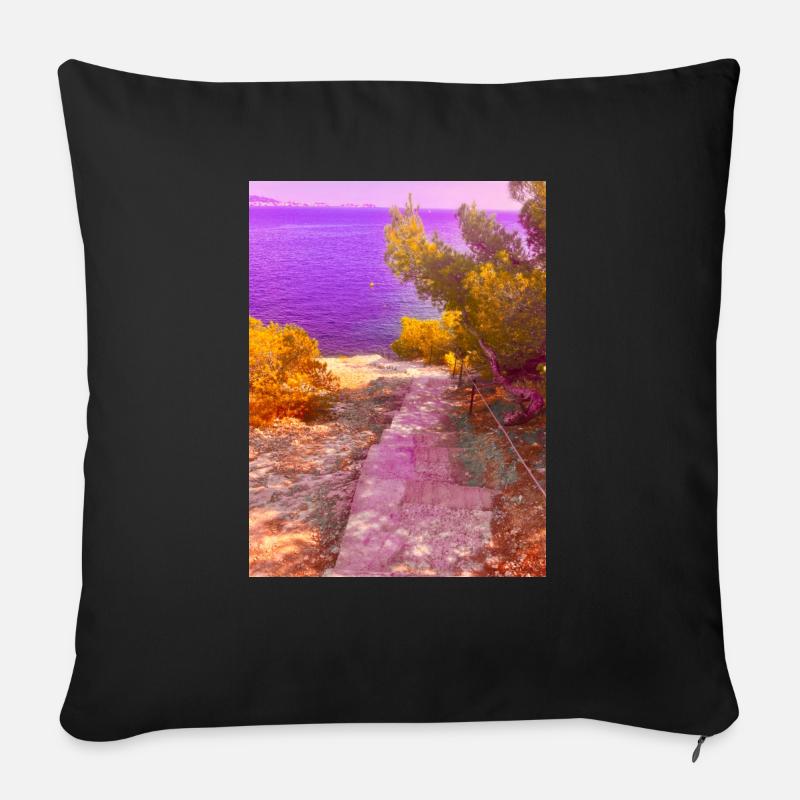 Lila - Sofakissenbezug 45 x 45 cm - Schwarz