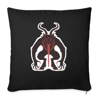 Krampus Anti-Weihnachtsdämon - Sofakissenbezug 45 x 45 cm - Schwarz - Vorne