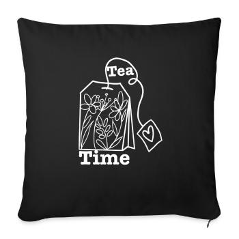 Tee - Sofakissenbezug 45 x 45 cm - Schwarz - Vorne
