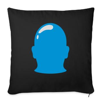 Symbol Bald Head Outline Silhouette - Sofa pillowcase 17,3'' x 17,3'' (45 x 45 cm) - black - Front