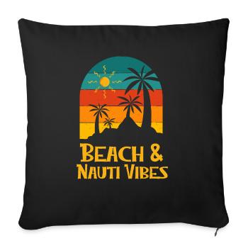 Plage et Nauti Vibes Dictons d’été Tropical - Housse de coussin décorative 45 x 45 cm - noir - Devant