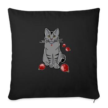 Christmas Cat - Sofa pillowcase 17,3'' x 17,3'' (45 x 45 cm) - black - Front