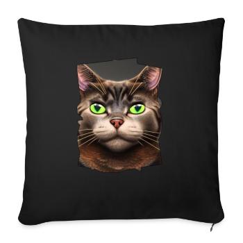 Yeux de chat - Housse de coussin décorative 45 x 45 cm - noir - Devant