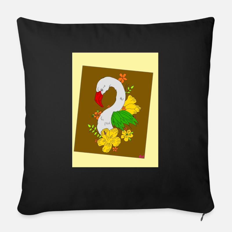 Animaux + nature - Housse de coussin décorative 45 x 45 cm - noir