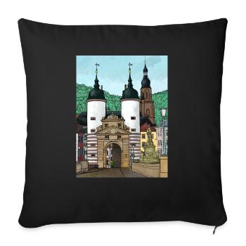 Heidelberg Altstadt, Heidelberg Germany - Sofa pillowcase 17,3'' x 17,3'' (45 x 45 cm) - black - Front
