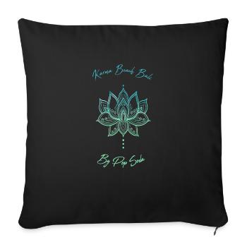 Blue lotus flower Karma Beach - Sofa pillowcase 17,3'' x 17,3'' (45 x 45 cm) - black - Front