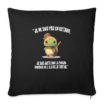 Je ne suis pas en retard - Housse de coussin décorative 45 x 45 cm - noir - Devant