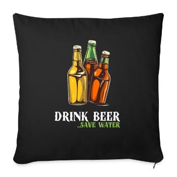 Buvez de la bière - Housse de coussin décorative 45 x 45 cm - noir - Devant