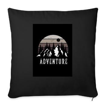 Abenteuer - Sofakissenbezug 45 x 45 cm - Schwarz - Vorne