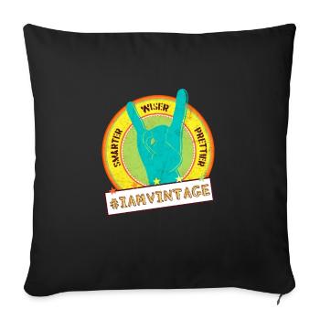 #iamvintage. Look hipster vintage homme/femme - Housse de coussin décorative 45 x 45 cm - noir - Devant